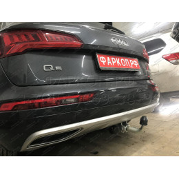 A050C GALIA Полностью оцинкованный фаркоп на Audi Q5 2017-2024, Audi Q5 Sportback 2021-2024. Подрозетник убирается за бампер. Тип шара: C (горизонтальный съемный). Нев