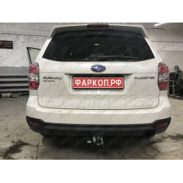 S106C GALIA Полностью оцинкованный фаркоп на Subaru Forester 2013-2018. Тип шара: C (горизонтальный съемный). Невидимый вырез бампера. Нагрузки: 2200/90 кг, масса