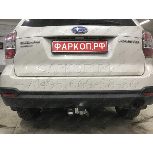S106C GALIA Полностью оцинкованный фаркоп на Subaru Forester 2013-2018. Тип шара: C (горизонтальный съемный). Невидимый вырез бампера. Нагрузки: 2200/90 кг, масса фаркопа 17,77 кг