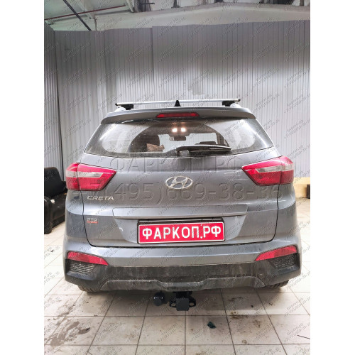 FA 0180-E Бизон Фаркоп на Hyundai Creta 2016-2021, 2021-2022, Solaris HC 2024- без подрезки бампера. Тип шара: E (легкосъемный шар под квадрат). Нагрузки: 2300/120 кг. Не комплектуется электрикой