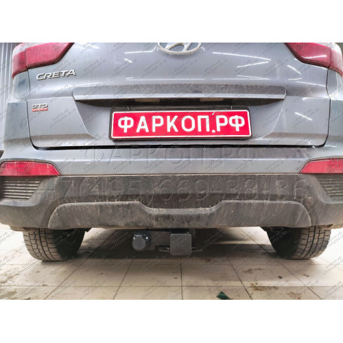 FA 0180-E Бизон Фаркоп на Hyundai Creta 2016-2021, 2021-2022, Solaris HC 2024- без подрезки бампера. Тип шара: E (легкосъемный шар под квадрат). Нагрузки: 2300/120 кг. Не комплектуется электрикой