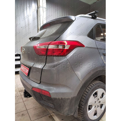 FA 0180-E Бизон Фаркоп на Hyundai Creta 2016-2021, 2021-2022, Solaris HC 2024- без подрезки бампера. Тип шара: E (легкосъемный шар под квадрат). Нагрузки: 2300/120 кг. Не комплектуется электрикой