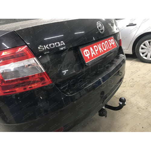 S108-A Лидер-плюс ТСУ для Skoda Octavia III лифтбек (5E3) 2013-2020. Требуется подрезка бампера. Нагрузки: 1300/75 кг, масса фаркопа 14,26 кг (без электрики в комплекте)