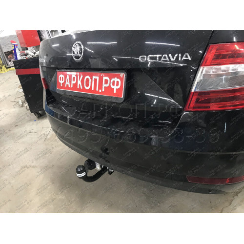S108-A Лидер-плюс ТСУ для Skoda Octavia III лифтбек (5E3) 2013-2020. Требуется подрезка бампера. Нагрузки: 1300/75 кг, масса фаркопа 14,26 кг (без электрики в комплекте)