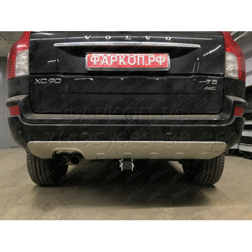 V057C GALIA Полностью оцинкованный фаркоп на Volvo XC90 2003-2015. Подрозетник убирается за бампер. Тип шара: C (горизонтальный съемный). Невидимый вырез бампера. Нагрузки: 2250/90 кг, масса фаркопа 17,27 кг