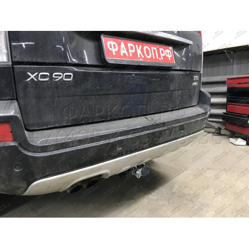 V057C GALIA Полностью оцинкованный фаркоп на Volvo XC90 2003-2015. Подрозетник убирается за бампер. Тип шара: C (горизонтальный съемный). Невидимый вырез бампера. Нагрузки: 2250/90 кг, масса фаркопа 17,27 кг