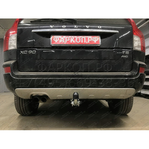 V057C GALIA Полностью оцинкованный фаркоп на Volvo XC90 2003-2015. Подрозетник убирается за бампер. Тип шара: C (горизонтальный съемный). Невидимый вырез бампера. Нагрузки: 2250/90 кг, масса фаркопа 17,27 кг