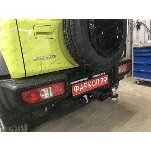 SZ 13 AVTOS Фаркоп на Suzuki Jimny 2018- без выреза в бампере. Тип шара: E. Нагрузки: 1200/75 кг, масса фаркопа 15 кг (без электрики в комплекте)