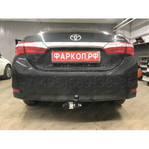 T117-A Лидер-плюс ТСУ для Toyota Corolla седан E150 2007-2013, E170 (кроме арабской версии) 2013-2019 без снятия и выреза бампера. Нагрузки: 1500/75 кг, масса фаркопа 15,36 кг (без электрики в комплекте)