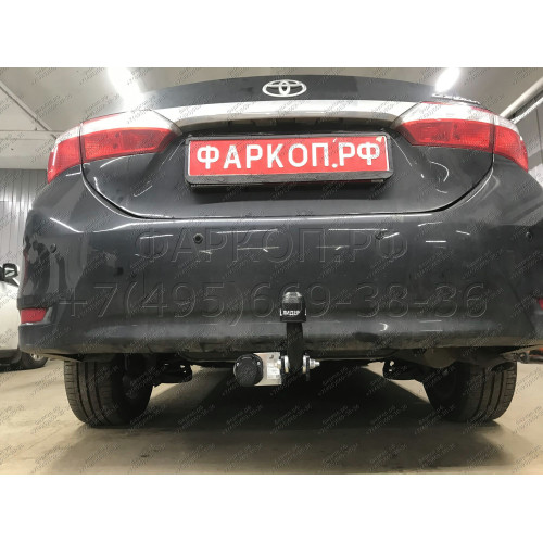 T117-A Лидер-плюс ТСУ для Toyota Corolla седан E150 2007-2013, E170 (кроме арабской версии) 2013-2019 без снятия и выреза бампера. Нагрузки: 1500/75 кг, масса фаркопа 15,36 кг (без электрики в комплекте)
