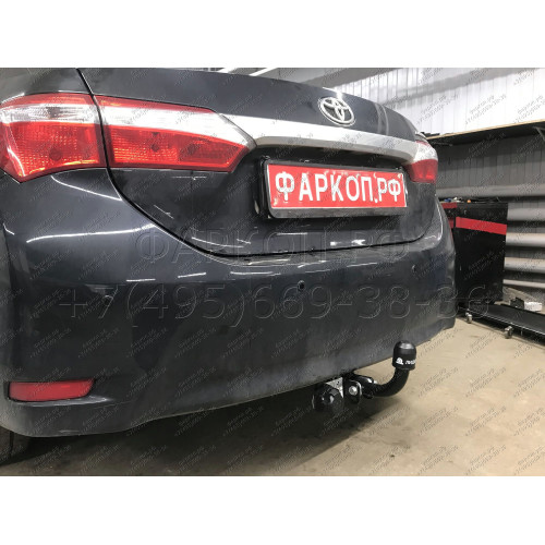 T117-A Лидер-плюс ТСУ для Toyota Corolla седан E150 2007-2013, E170 (кроме арабской версии) 2013-2019 без снятия и выреза бампера. Нагрузки: 1500/75 кг, масса фаркопа 15,36 кг (без электрики в комплекте)