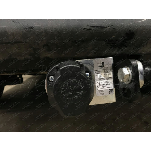 T117-A Лидер-плюс ТСУ для Toyota Corolla седан E150 2007-2013, E170 (кроме арабской версии) 2013-2019 без снятия и выреза бампера. Нагрузки: 1500/75 кг, масса фаркопа 15,36 кг (без электрики в комплекте)