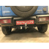 SZ 13 AVTOS Фаркоп на Suzuki Jimny 2018- без выреза в бампере. Тип шара: E. Нагрузки: 1200/75 кг, масса фаркопа 15 кг (без электрики в комплекте)