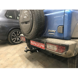 SZ 13 AVTOS Фаркоп на Suzuki Jimny 2018- без выреза в бампере. Тип шара: E. Нагрузки: 1200/75 кг, масса фаркопа 15 кг (без электрики в комплекте)