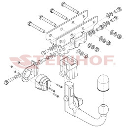 J-080 STEINHOF Фаркоп на Jeep Gladiator 01/2020- без снятия и подрезки бампера. Тип шара: AV (вертикальное быстросъемное крепление шара на ключе). Нагрузки: 3500/