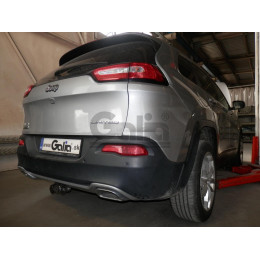 J013C GALIA Полностью оцинкованный фаркоп на Jeep Cherokee KL 2014-2018. Тип шара: C (горизонтальный съемный). Невидимый вырез бампера. Нагрузки: 2500/150 кг, масс