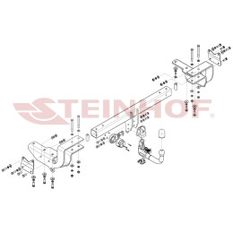 L-172 STEINHOF Фаркоп на Lexus RX 450h 2019-2022. Требуется подрезка бампера. Тип шара: AV (вертикальное быстросъемное крепление шара на ключе). Нагрузки: 2100/120