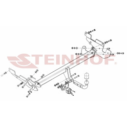 M-032 STEINHOF Фаркоп на Mazda CX-5 2012-2017. Требуется подрезка бампера. Тип шара: A. Нагрузки: 2100/100 кг, масса фаркопа 21,1 кг (без электрики в комплекте)