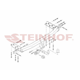 N-100 STEINHOF Фаркоп на Nissan X-Trail 2001-2007. Требуется подрезка бампера. Тип шара: A. Нагрузки: 2250/100 кг, масса фаркопа 18,2 кг (без электрики в комплекте)