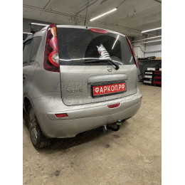 N101-A Лидер-плюс ТСУ для Nissan Note 2005-2014 без снятия и выреза бампера. Нагрузки: 1100/75 кг, масса фаркопа 17,68 кг, требуется 6 сверлений (без электрики в 