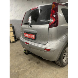 N101-A Лидер-плюс ТСУ для Nissan Note 2005-2014 без снятия и выреза бампера. Нагрузки: 1100/75 кг, масса фаркопа 17,68 кг, требуется 6 сверлений (без электрики в 