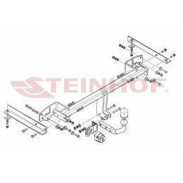 O-165 STEINHOF Фаркоп на Chevrolet Tracker 2013-2015, Opel Mokka 2012-2019. Требуется подрезка бампера. Тип шара: A. Нагрузки: 1500/75 кг, масса фаркопа 20,2 кг (без электрики в 