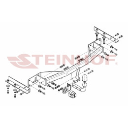 O-176 STEINHOF Фаркоп на Opel Meriva, кроме версии с flex-fix, кроме 1.3 CDTi 2010-2017. Требуется подрезка бампера. Тип шара: A. Нагрузки: 1300/75 кг, масса фаркопа 19,6 кг (