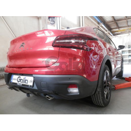 O074A GALIA Полностью оцинкованный фаркоп на Citroen C4 X 2023-, Opel Mokka 2020-, Jeep Avenger 2023-. Тип шара: A. Невидимый вырез бампера. Нагрузки: 1400/85 кг, масса фаркопа