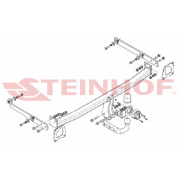 R-114 STEINHOF Фаркоп на Renault Scenic III 2009-2016. Требуется подрезка бампера. Тип шара: A. Нагрузки: 1400/75 кг, масса фаркопа 17,2 кг (без электрики в комплекте)