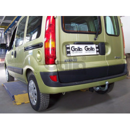 R081A GALIA Полностью оцинкованный фаркоп на Renault Kangoo 1998-2010, кроме 4x4, кроме Long. Тип шара: A. Установка без снятия и выреза бампера. Нагрузки: 1350/75 кг,