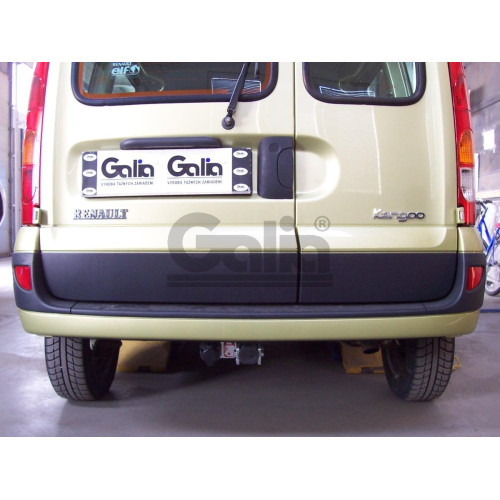 R081A GALIA Полностью оцинкованный фаркоп на Renault Kangoo 1998-2010, кроме 4x4, кроме Long. Тип шара: A. Установка без снятия и выреза бампера. Нагрузки: 1350/75 кг, масса фаркопа 12,42 кг