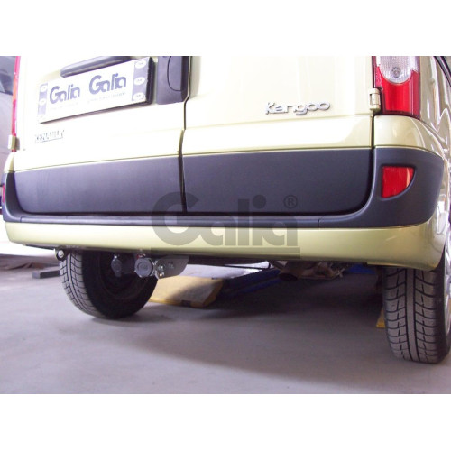 R081A GALIA Полностью оцинкованный фаркоп на Renault Kangoo 1998-2010, кроме 4x4, кроме Long. Тип шара: A. Установка без снятия и выреза бампера. Нагрузки: 1350/75 кг, масса фаркопа 12,42 кг