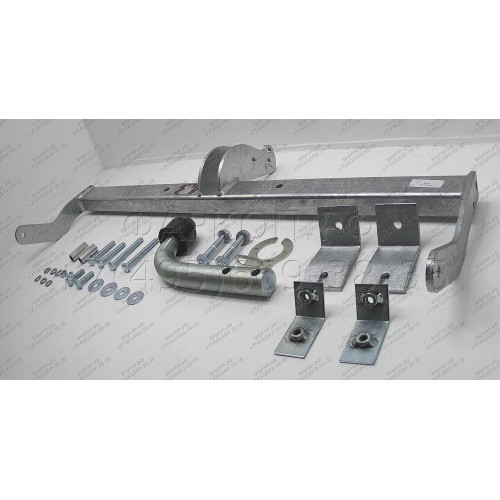 R081A GALIA Полностью оцинкованный фаркоп на Renault Kangoo 1998-2010, кроме 4x4, кроме Long. Тип шара: A. Установка без снятия и выреза бампера. Нагрузки: 1350/75 кг, масса фаркопа 12,42 кг