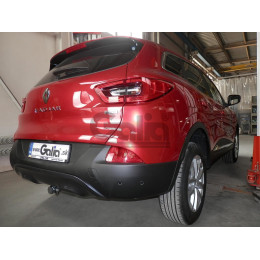 R095A GALIA Полностью оцинкованный фаркоп на Renault Kadjar 2015-2022. Подрозетник убирается за бампер. Тип шара: A. Установка без выреза бампера. Нагрузки: 2