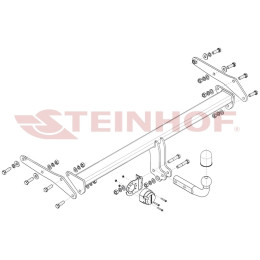 S-119 STEINHOF Фаркоп на Seat Arona KJ7, KJP, кроме CNG/TGI 07/2017- без подрезки бампера. Тип шара: A. Нагрузки: 1300/80 кг, масса фаркопа 15,82 кг (без электрики в комплек