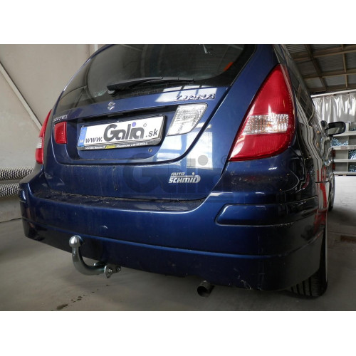 S057C GALIA Полностью оцинкованный фаркоп на Suzuki Liana хетчбек 2WD/4WD 2001-2007. Тип шара: C (горизонтальный съемный). Без выреза бампера. Нагрузки: 1300/75 кг, масса фаркопа 17,36 кг