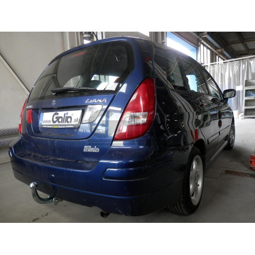 S057C GALIA Полностью оцинкованный фаркоп на Suzuki Liana хетчбек 2WD/4WD 2001-2007. Тип шара: C (горизонтальный съемный). Без выреза бампера. Нагрузки: 1300/75 кг, масса фаркопа 17,36 кг