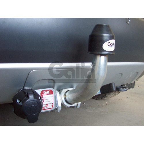 S090A GALIA Полностью оцинкованный фаркоп на Skoda Praktik 2006-2015, Roomster 2006-2015, включая Scout, с 06/2010-2015 требуется электрика с блоком согласования. Тип шара: A. Требуется вырез в бампере. Нагрузки: 1200/50 кг, масса фаркопа 13,62 кг