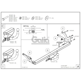 S121C GALIA Полностью оцинкованный фаркоп на Suzuki Swift хетчбек 3/5 дверей (не для 4WD) 2017-2024, 2024-. Тип шара: C (горизонтальный съемный). Невидимый вырез ба