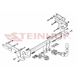 T-228 STEINHOF Фаркоп на Toyota Yaris хетчбек 3/5 дверей (P13) 10/2011-2014. Требуется подрезка бампера. Тип шара: AH (горизонтальное быстросъемное крепление шара 
