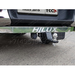 TCU00023N ТСС Фаркоп на Toyota Hilux 2015-, в т.ч. Exclusive 2018-, в т.ч. Black Onyx 2020- без подрезки бампера. Тип шара: E (шаровый узел под американский квадрат с нержав