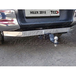 TCU00023N ТСС Фаркоп на Toyota Hilux 2015-, в т.ч. Exclusive 2018-, в т.ч. Black Onyx 2020- без подрезки бампера. Тип шара: E (шаровый узел под американский квадрат с нержав