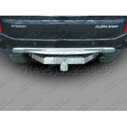 TCU00117N ТСС Фаркоп на Mitsubishi Pajero Sport 2016-2020 с накладкой с надписью Pajero Sport без подрезки бампера. Тип шара: E (шаровый узел под американский квадрат 