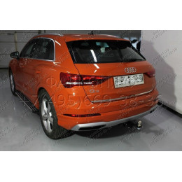 TCU00151 ТСС Фаркоп на Audi Q3 2019-2025, Audi Q3 Sportback 2019-2025 без подрезки бампера. Тип шара: E (шаровый узел под американский квадрат). Нагрузки: 2500/100 кг