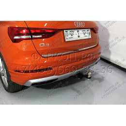 TCU00151 ТСС Фаркоп на Audi Q3 2019-2025, Audi Q3 Sportback 2019-2025 без подрезки бампера. Тип шара: E (шаровый узел под американский квадрат). Нагрузки: 2500/100 кг