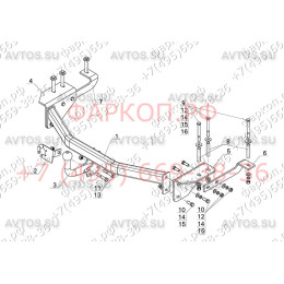 TY 39 AVTOS Фаркоп на Toyota Alphard 2008-2015. Невидимая подрезка бампера. Тип шара: A. Нагрузки: 2000/75 кг, масса фаркопа 18,5 кг (без электрики в комплекте)