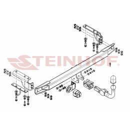 V-289 STEINHOF Фаркоп на Volvo XC70 Cross Country 2000-2007. Требуется подрезка бампера. Тип шара: AH (горизонтальное быстросъемное крепление шара на ключе). Нагру