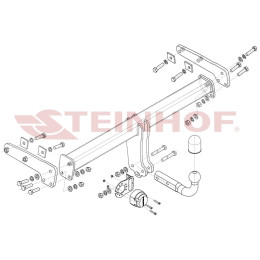 V-323 STEINHOF Фаркоп на Volvo XC70 09/2007-2017. Требуется подрезка бампера. Тип шара: A. Нагрузки: 2100/90 кг (без электрики в комплекте)