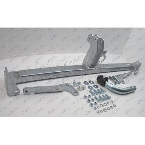 V067A GALIA Полностью оцинкованный фаркоп на Volkswagen Caddy 2004-2020, включая Maxi, включая 4WD. Подрозетник убирается за бампер. Тип шара: A. Установка без выреза бампера. Нагрузки: 1650/80 кг, масса фаркопа 15,02 кг
