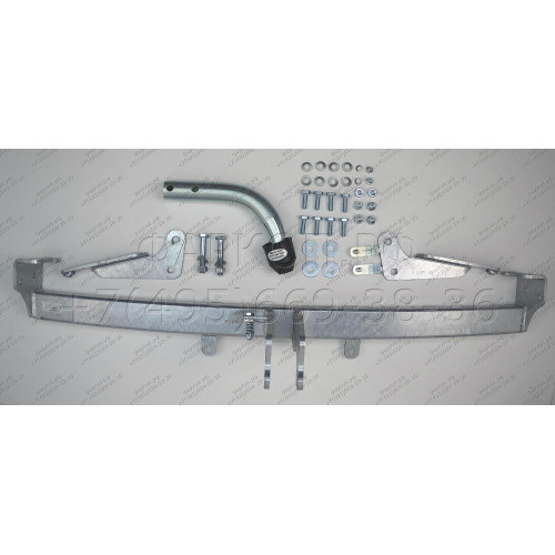 V067A GALIA Полностью оцинкованный фаркоп на Volkswagen Caddy 2004-2020, включая Maxi, включая 4WD. Подрозетник убирается за бампер. Тип шара: A. Установка без выреза бампера. Нагрузки: 1650/80 кг, масса фаркопа 15,02 кг